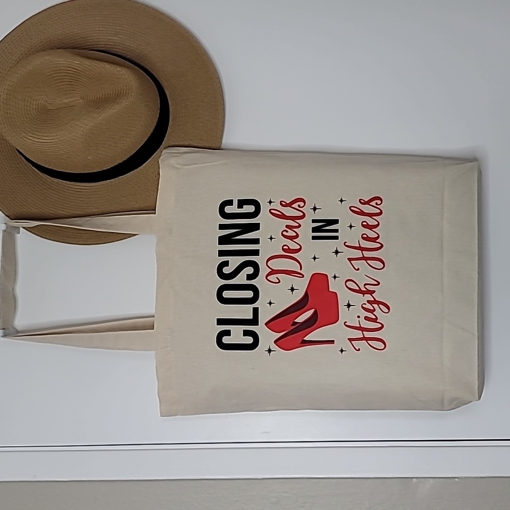 Canvas Tote Bag - Red High Heels Print